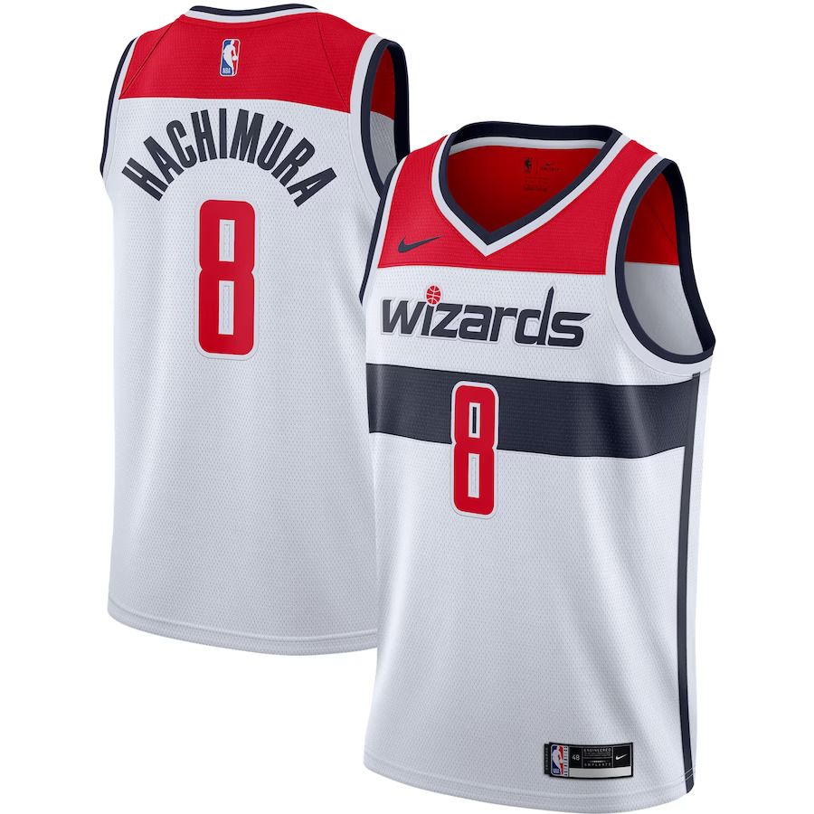 Men Washington Wizards 8 Rui Hachimura Nike White Swingman NBA Jersey